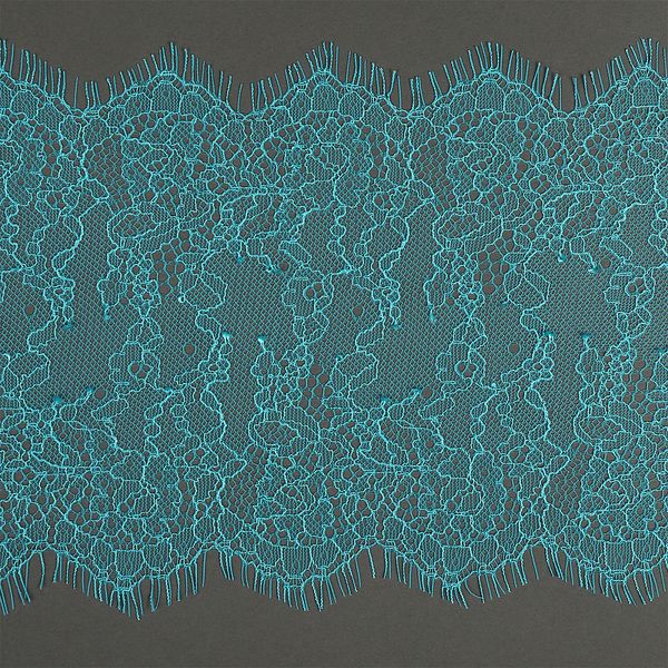 Кружево шантильи (реснички) диз. A88 шир.170мм цв.F274 яркая бирюза, 3 метра, Kruzhevo