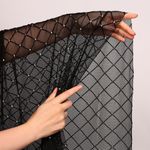 Сетка бельевая эластичная 85 г/м², шир.150 см / 1 метр, с флоком TBY.SZ030218, цв.черный /SZ030218.01/1/