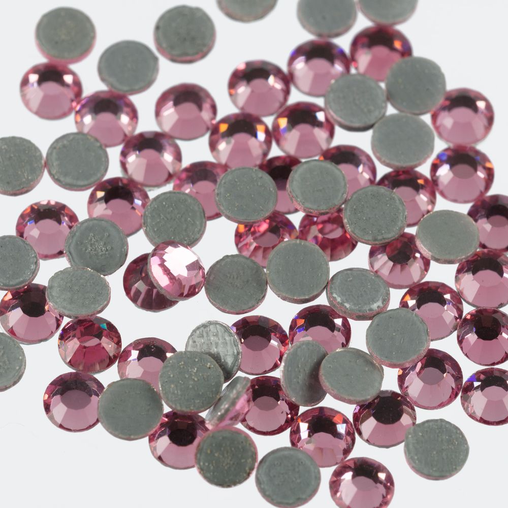 Стразы клеевые стекло 3.2 мм, 360 шт, SS12 №23 розовый (Rose), Zlatka ZRTG-1272