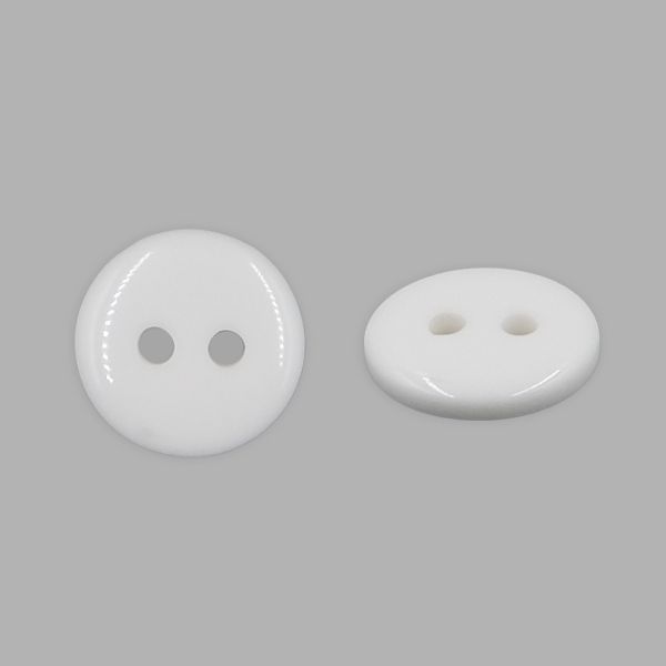 Пуговицы на 2 прокола супатная 20L (12,5мм), пластик (s.white (белый глянец)), 144 шт