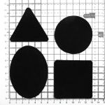 Набор заплаток пришивных из замши, круг, квадрат, треугольник, овал 6см, с перфорацией, 4 шт (20 черный), 59723