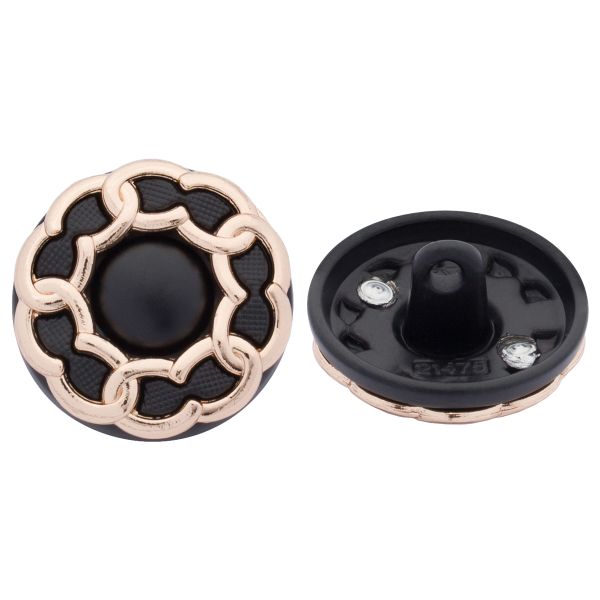 Пуговицы на ножке 28L=18 мм, металл, GD.Black (золото-черный), 10 шт, MP13