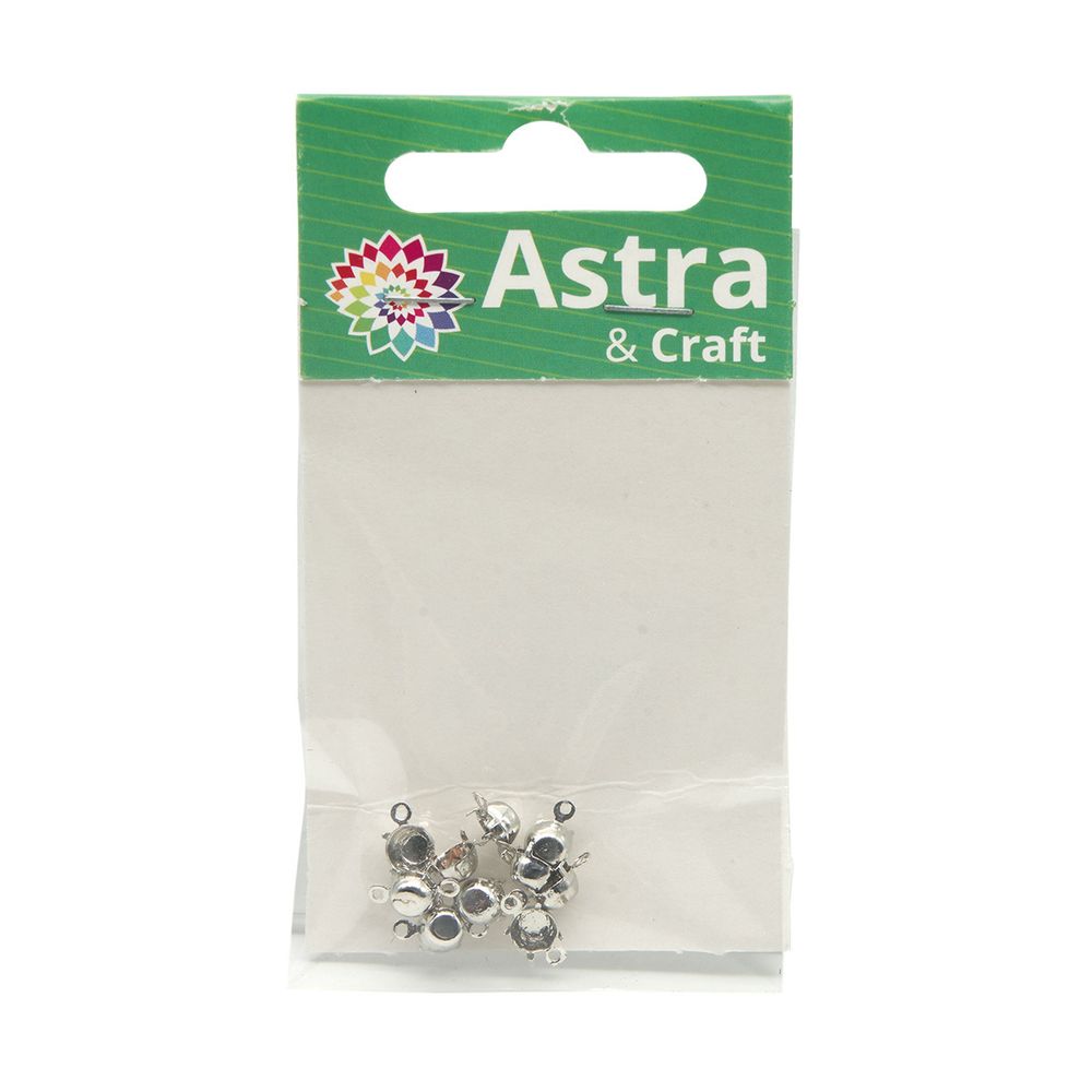Цап для стразов пришивной, 5 мм, 10 шт/упак, Astra&Craft (никель) 4AR2046