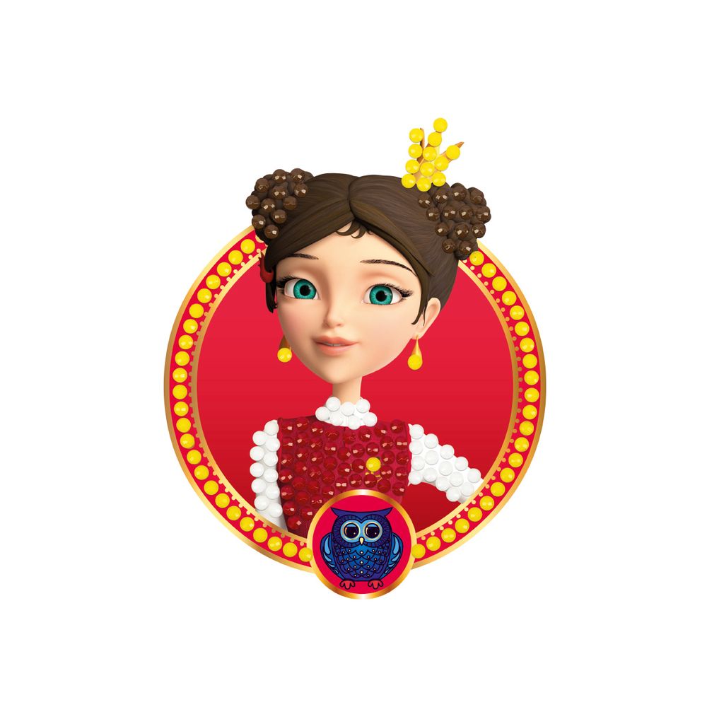 Алмазная (кристальная) мозаика Фрея, магнит Дарья, 8х9,5 см