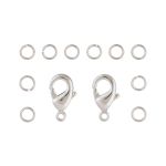 Набор фурнитуры для бижутерии 60 шт, 01 под серебро, Zlatka FMK-F04