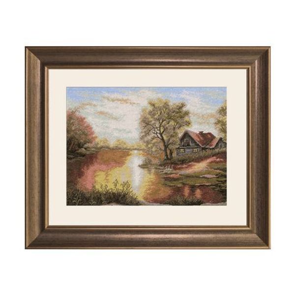 Набор для вышивания нитками РС Студия, Деревенский пейзаж 38х32 см