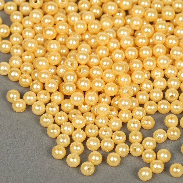 Бусины пластик (перламутр) ⌀6 мм, цв.007 персик уп.50г (483 шт), Magic4Hobby