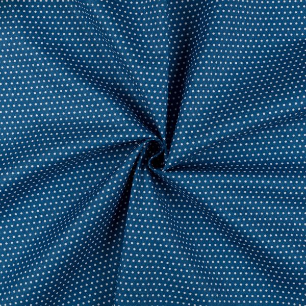 Ткань для пэчворка Peppy Бабушкин сундучок, рулон 112 см / 5 метров, БС-35 кр.горох я.синий, Peppy