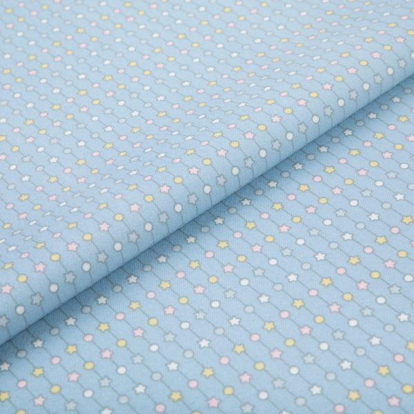 Ткань для пэчворка Peppy Молочные сны фланель, отрез 100х110 см, 175 г/м², МС-13 голубой, Peppy