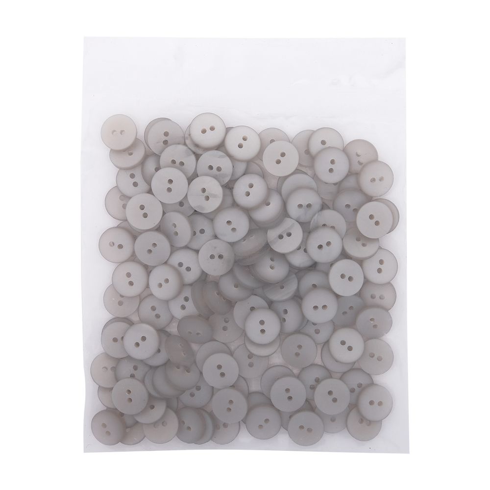 Пуговицы на 2 прокола 18L (11мм), пластик (col.42 светло-серый), CR-K18M, 144 шт