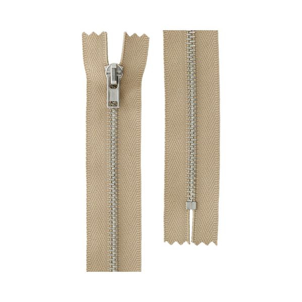 Молния металл Т3 (3 мм) 1 зам., н/раз., 18 см, никель, 298 св.бежевый, ZIP 3N Gamma, 10 шт
