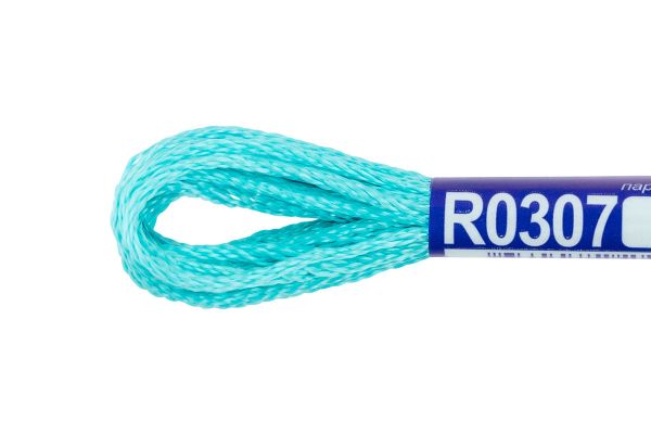 Мулине Gamma вискоза 100%, цв.R0307 бирюзовый, 12 мотков по 8 метров