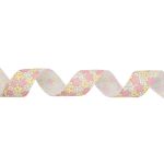 Лента репсовая (в рубчик) Цветочки 3 25.0 мм, 22.86 м (белый)