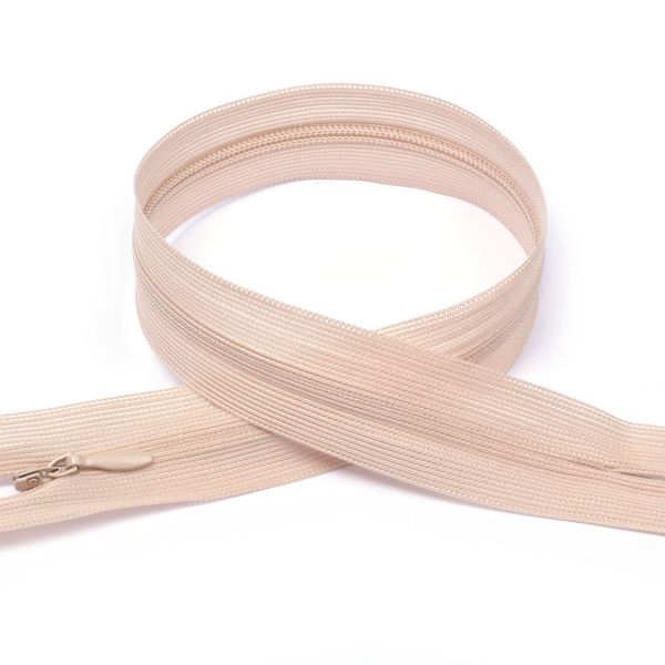 Молния потайная (скрытая) Т3 (3 мм) 1 зам., н/раз., 60 см, цв.S185 пудра уп.50 шт