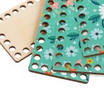 Набор донышек для вязания Матовый фанера 12х7х0.4 см, 4 шт, 03 Рисунок, Love2art ДВ-04