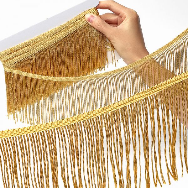 Бахрома отделочная широкая 150.0 мм / 4.5 метра, цв.золото