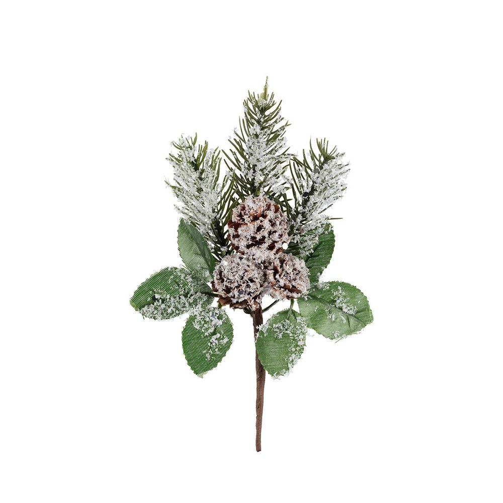 Декоративные элементы для флористики 16 см, 6 шт, 01 еловая веточка с шишками, Blumentag VDD-65
