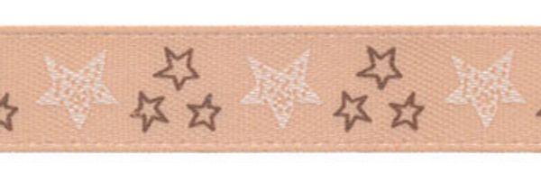 Лента атласная с рисунком 10.0 мм / 22.8±1 метра, Z3/141 звездочки/бежевый, Gamma ALP-102