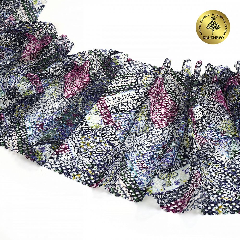 Кружево бельевое эластичное 220 мм / 10 м, 26, цв.мульти, Kruzhevo