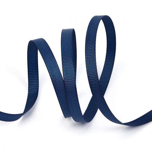 Лента репсовая (в рубчик) 6.0 мм, 374 т.синий, уп. 27,4м