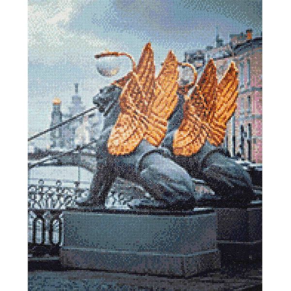 Алмазная (кристальная) мозаика Cristyle, Крылатые львы Банковского моста, 40х50 см