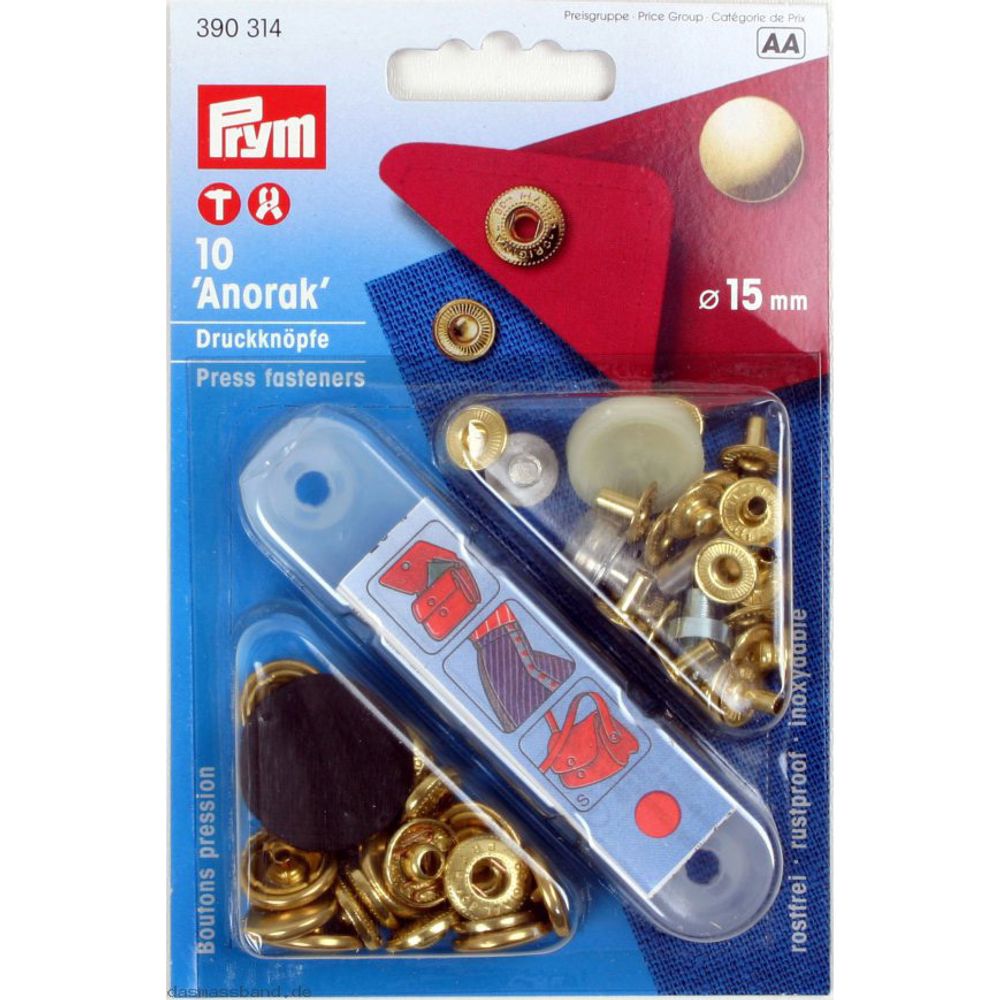 Кнопка Альфа (S-образная) ⌀15 мм, 10 шт, латунь, под золото, Prym 390314