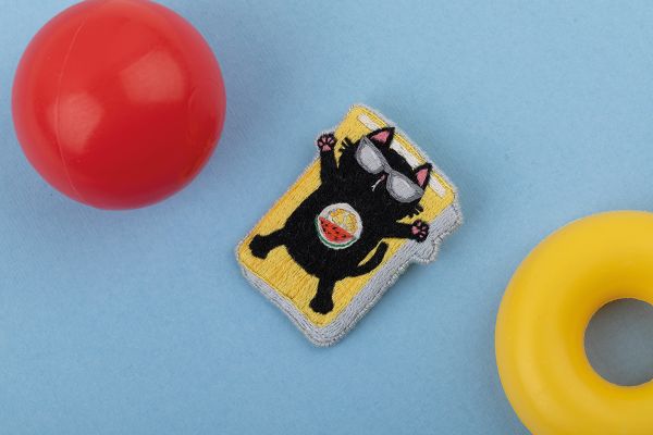 Набор для вышивания нитками Panna Живая картина JK-2341, Брошь. Котик на отдыхе, 4х5 см