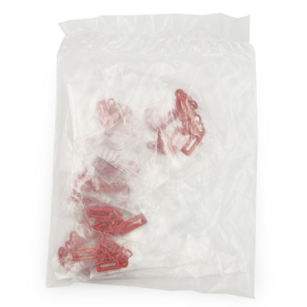 Вешалка-цепочка для одежды 70х5 мм, металл, красный глянец, 10 шт, ГДЖ1514