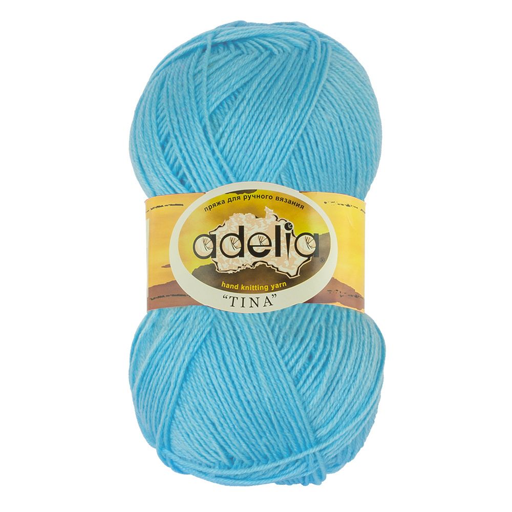 Пряжа Adelia Tina / уп.5 мот. по 100г, 308м, 049 св.бирюза