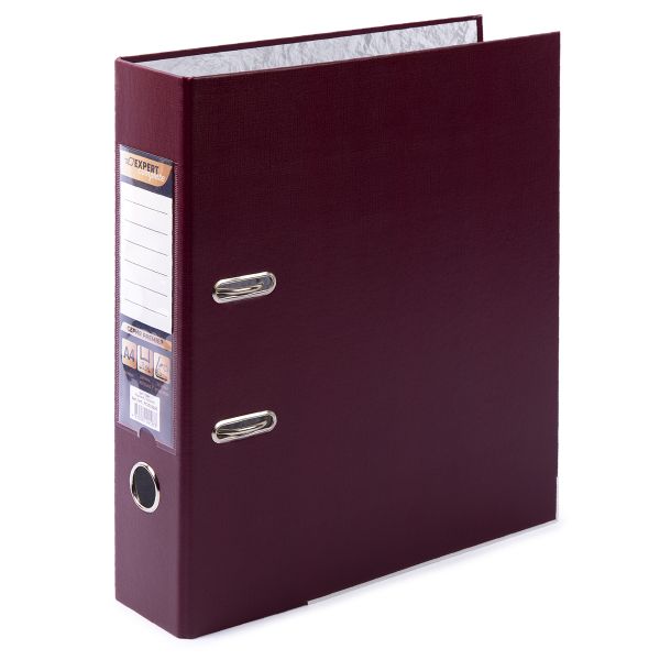 Регистратор PVC, мет.уг. 75 мм, 50 шт, Premier A4 арочный механ. (разб.), бордовый EC1012265, Expert Complete