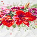 Набор для вышивания нитками Чудесная игла, Букет с амариллисом 36х27см