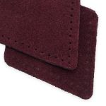 Заплатки пришивные из замши, ромб 6х8,4см с перфорацией, 2 шт, 100% кожа, 31 бордовый, 59115