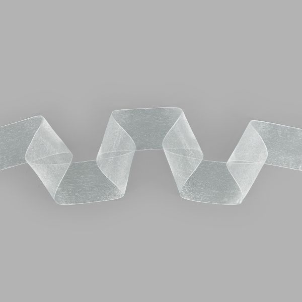 Лента капроновая (органза) 50.0 мм, 22.86 м, 01 белый