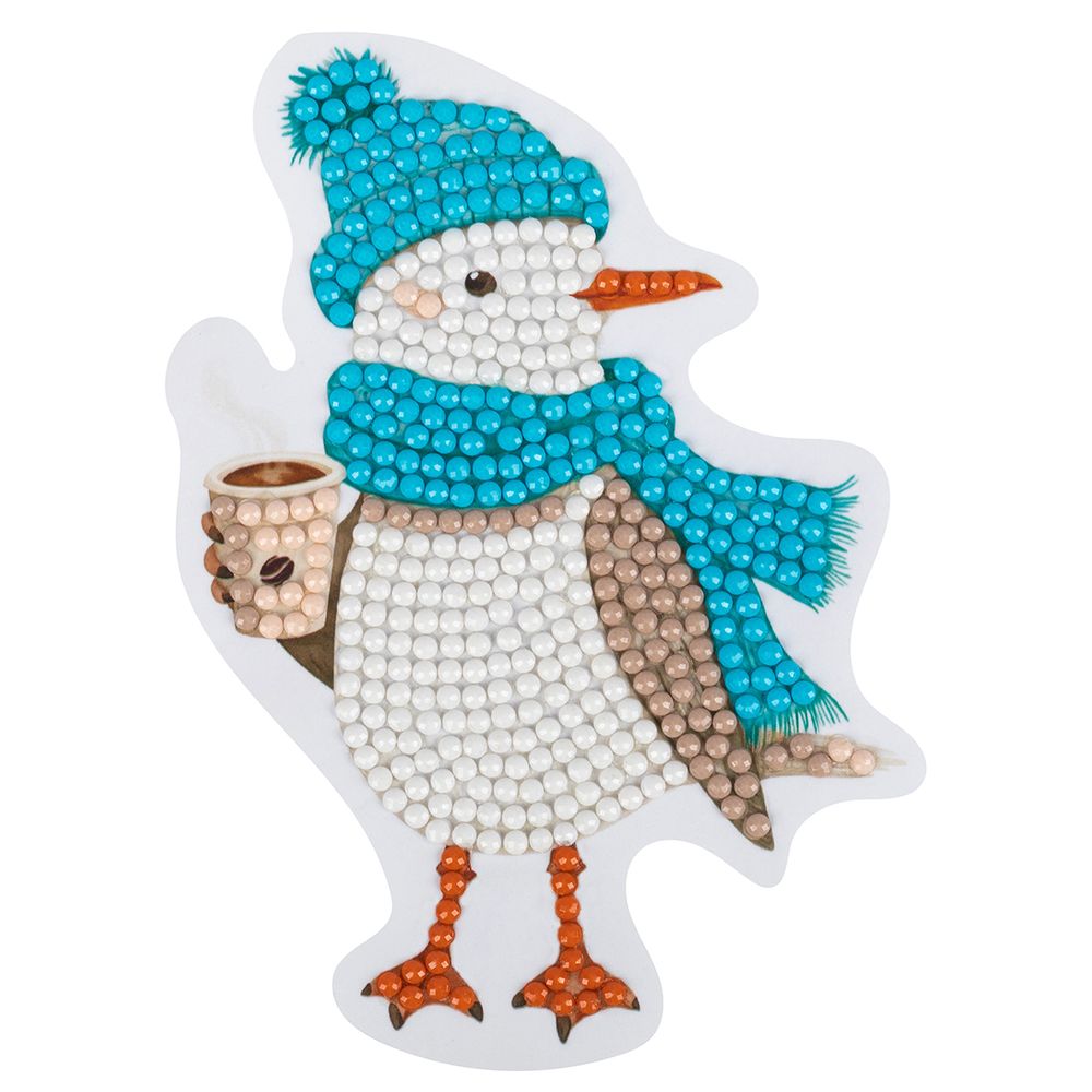 Кристальная (алмазная) мозаика Фрея ALVM-125, магнит, Чайка с кофе, 8.5х12 см