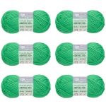 Пряжа Люблю вязать Фитнес 100 / уп.6 мот. по 50 г, 100 м, 414 зеленая мята