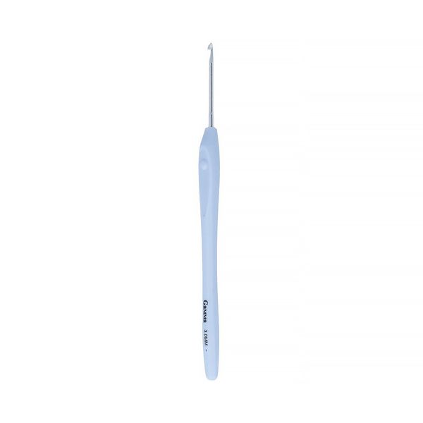 Крючок для вязания с прорезиненной ручкой металл ⌀3.0 мм, 16 см, Gamma RHP