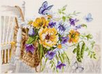 Набор для вышивания нитками Чудесная игла 101-502, Лето в корзинке, 38х28 см