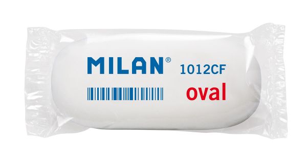 Ластик 1012 6.3х2.8х1.2 см, 12 шт, CMM1012 белый, овальный, Milan