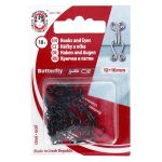 Крючки пришивные 12х7 мм, 18 шт, черный, KOH-I-NOOR 30 (6001 №4)