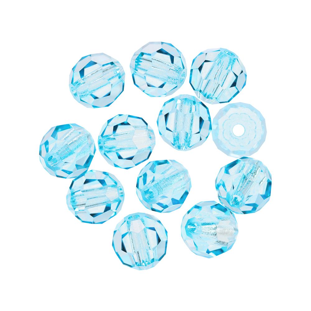 Бусины стекло ⌀6 мм, 12 шт, голубой/aqua Bo, Preciosa 451-19-602