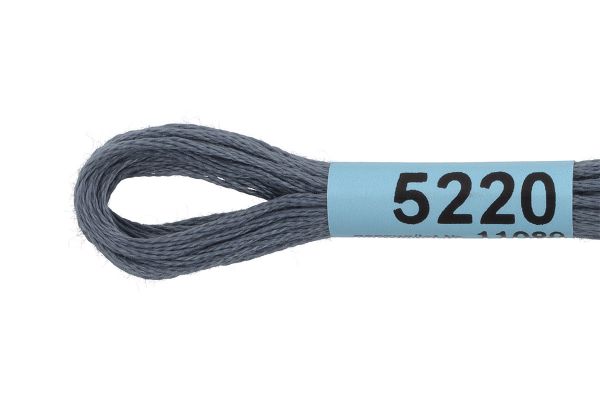 Мулине Gamma 100% хлопок, цв.5220 т.серый, 24 мотка по 8 метров