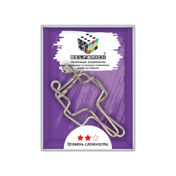 Головоломка металлическая, 1 шт, Рамки 2 элемента, Delfbrick DLM-26