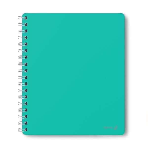 Тетрадь общая с пластиковой обложкой, 500 мкм, тиснение серебряной фольгой, A5 96 л. на гребне 65 г/м², белизна 100% 4 шт клетка, 01928 Бирюза, Светоч ТЕТ96-001