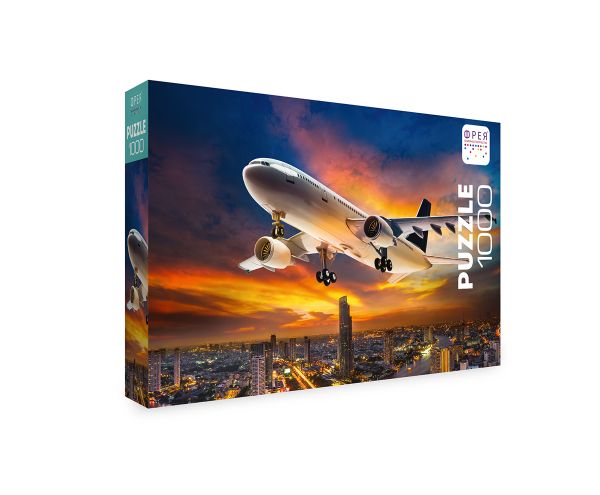 Пазл 1000 элементов, Самолёт над городом, PZL-1000/50, Фрея