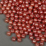 Бусины пластик (перламутр) ⌀6 мм, цв.058 красный, уп.500г (4838 шт), Magic4Hobby