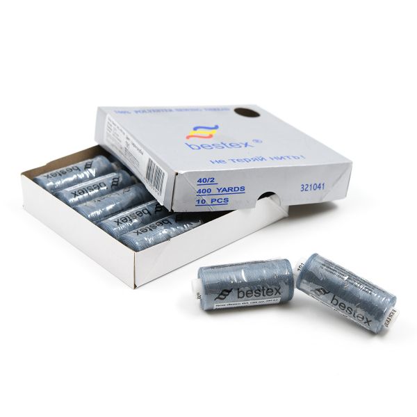 Нитки швейные бытовые Bestex 40/2, 365 м (400 ярд) / 10 кат., 191 стальной голубой