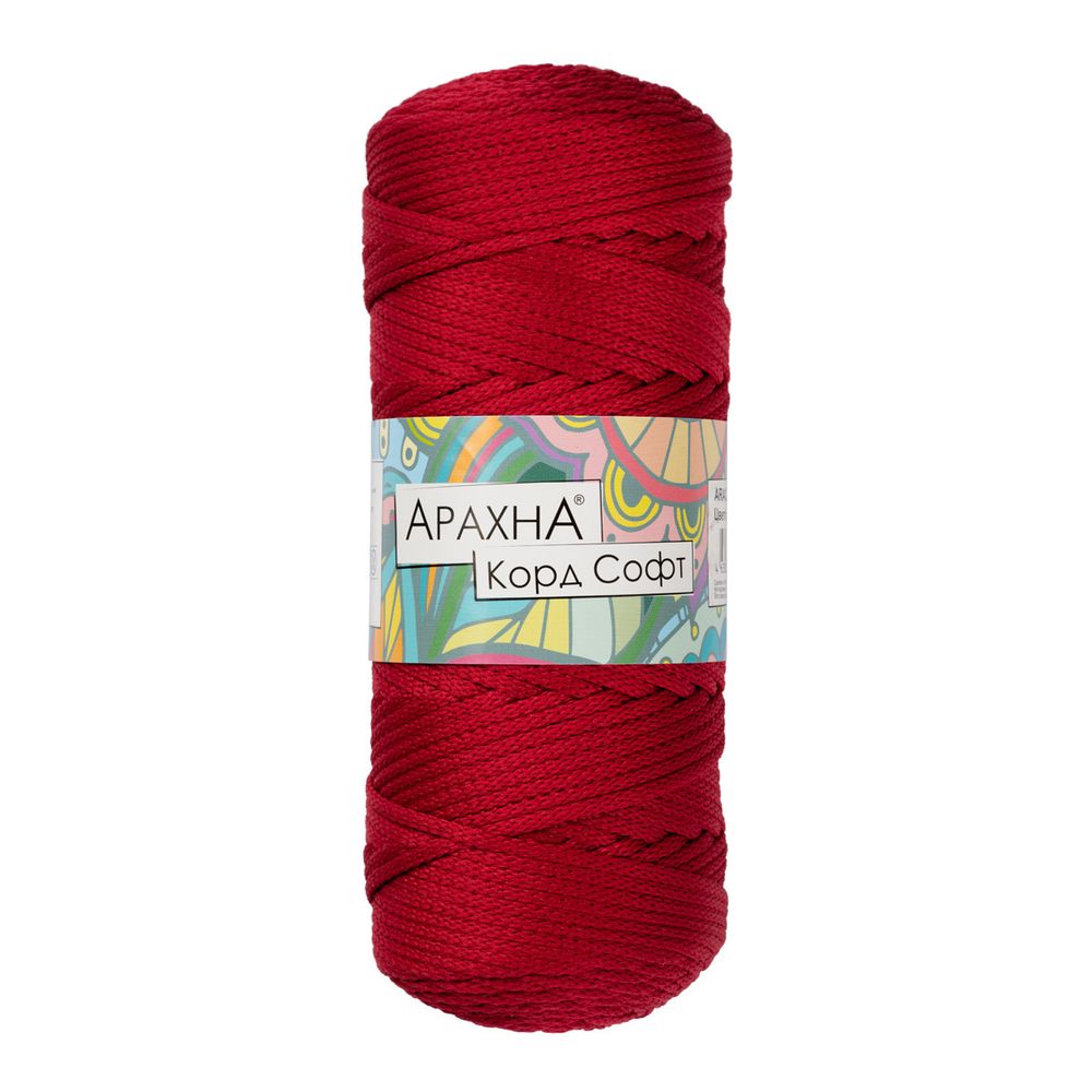 Пряжа Arachna Cord Soft / уп.3 мот. по 260г, 100м, 155 т.красный