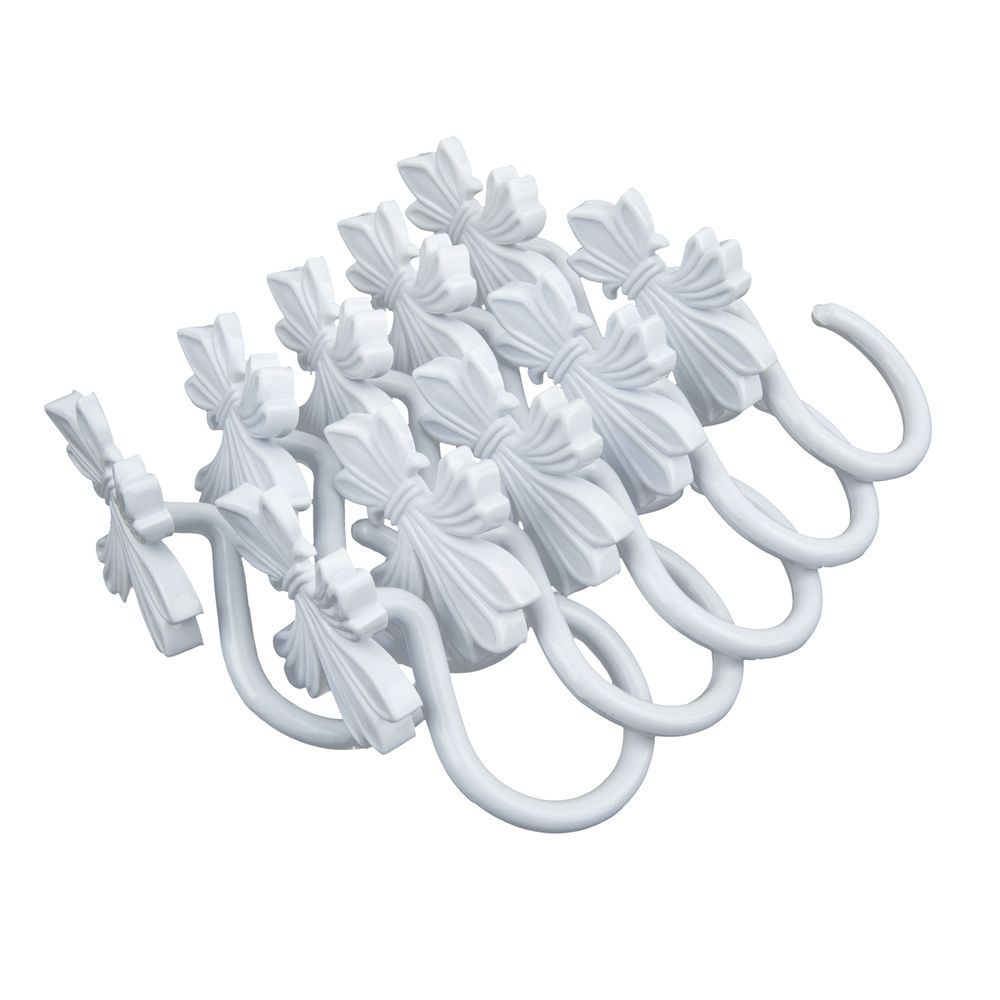 Крючки шторные для карниза навесные ⌀6 мм, 10 шт, 03 белый, Sofi H10