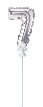 Шар самодув Цифра, 5 шт, 7, серебряная, Boomzee FBZ-04