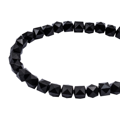 Бусины акрил ⌀10 мм, прозрач. в цвете, граненый куб, 500 г, Astra&Craft (672 черный)